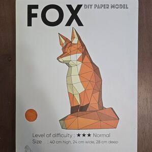 DIY Fox Paper Model Kit Folding Paper Puzzle Decor Art